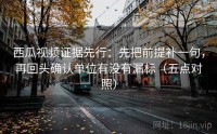 西瓜视频证据先行：先把前提补一句，再回头确认单位有没有漏标（五点对照）