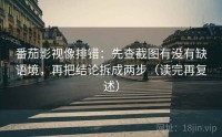 番茄影视像排错：先查截图有没有缺语境，再把结论拆成两步（读完再复述）