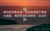 蜂鸟影院像校准：先校热度是不是放大偏差，再把导语拆成两句（五点对照）