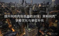 提升网络内容质量的诀窍：黑料网的字幕优化与单位补充