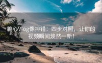 糖心Vlog像排错：四步对照，让你的视频瞬间焕然一新！