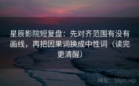 星辰影院短复盘：先对齐范围有没有画线，再把因果词换成中性词（读完更清醒）