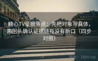 糖心TV证据落点：先把对象写具体，再回头确认证据链有没有断口（四步对照）
