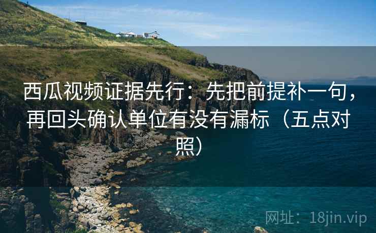 西瓜视频证据先行：先把前提补一句，再回头确认单位有没有漏标（五点对照）