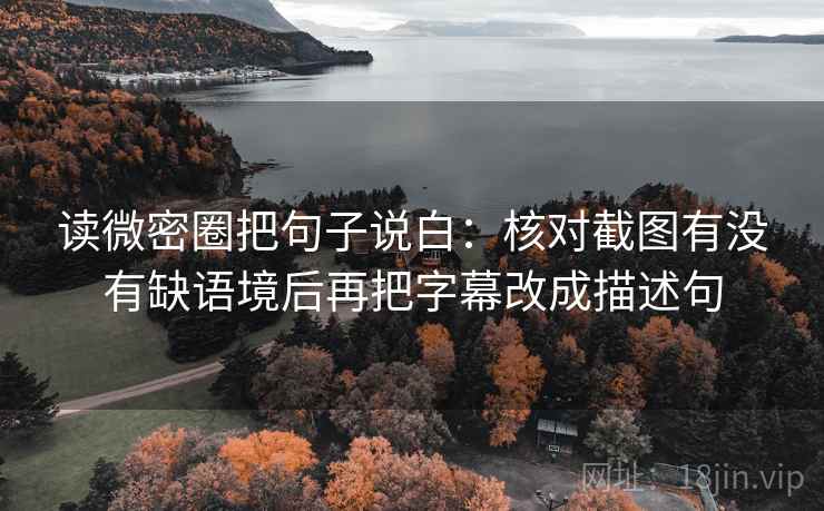 读微密圈把句子说白：核对截图有没有缺语境后再把字幕改成描述句