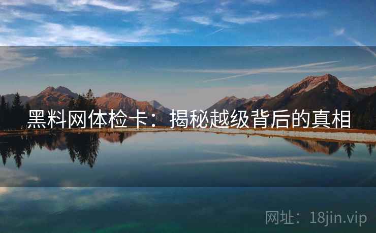 黑料网体检卡：揭秘越级背后的真相