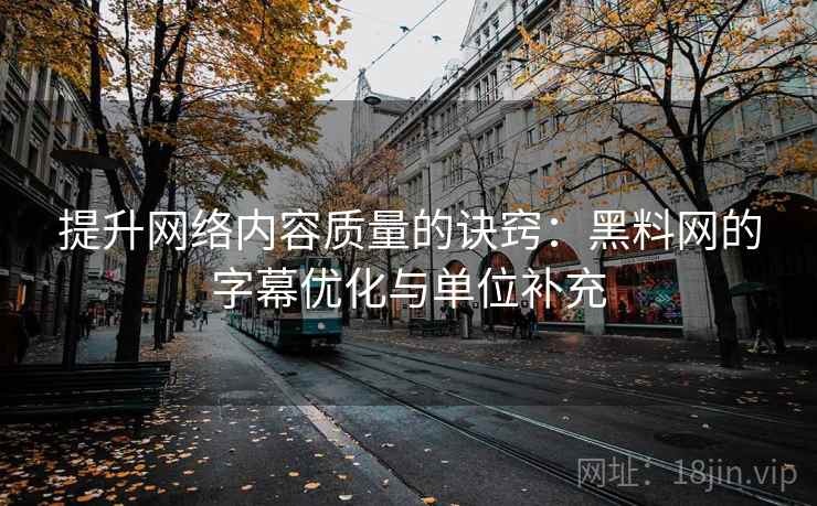 提升网络内容质量的诀窍：黑料网的字幕优化与单位补充